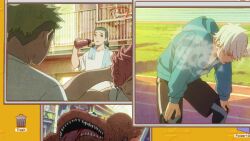 amv animated anime_screenshot ashiro_mina ass assault_rifle audible_music audible_speech axe bakko_(kaijuu_no._8) ball basketball basketball_(object) basketball_uniform battle_axe blonde_hair blood blue_hair bodysuit building cell_(biology) chair city clock clock_tower coffee coffee_mug computer container crt cup day destruction donut dual_persona eating english_audio english_text food from_behind furuhashi_iharu giant giant_monster glasses glowing glowing_eyes green_eyes green_hair gun handgun hibino_kafka highres hoshina_soshiro ichikawa_reno japanese_text kaiju kaijuu_no._8 khara_(animation_studio) lab_coat long_hair meteor_shower military monitor monster mug multiple_boys multiple_girls music music_video neon_trim night okonogi_konomi philinosoma pistol power_lines production_i.g real_world_location rifle shinomiya_kikoru shooting_star short_hair sitting skyscraper sleeping slippers sound sportswear tiger toho tokyo_(city) tower transformation video waking_up wako_(department_store) wako_clock_tower water weapon white_hair