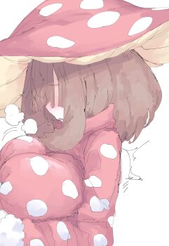 absurdres blush boku_no_hero_academia breast_press breasts brown_hair grabbing_another&#039;s_breast groping heavy_breathing highres implied_sex komori_kinoko large_breasts moaning mocamocaink solo solo_focus trembling