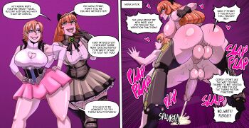 2futa absurdres ahegao anal breasts cum doggystyle english_text erection estellacomics futa_with_futa futanari green_eyes highres huge_breasts huge_penis huge_testicles long_hair multiple_futa nora_valkyrie open_mouth orange_hair penis penny_polendina rape rolling_eyes rwby sex sex_from_behind short_hair speech_bubble testicles tongue tongue_out