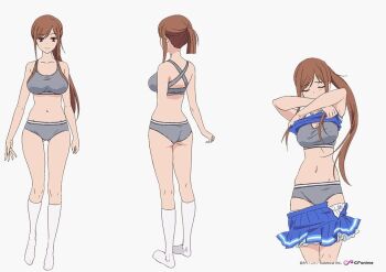 1girl ayane_shirakawa official_art overflow_(anime) reference_sheet