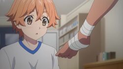 1boy 2girls animated anime_screenshot bandaged_foot bandages bed black_hair black_shorts blonde_hair blue_ribbon blush bouncing_breasts braid breasts brown_eyes cameltoe chotto_dake_ai_ga_omoi_dark_elf_ga_isekai_kara_oikakete_kita closed_eyes clothes_lift colored_inner_hair covered_erect_nipples dark-skinned_female dark_elf dark_skin elf feet fingernails grabbing_another's_breast gradient_hair green_eyes groping guided_breast_grab guiding_hand gym_uniform hair_ribbon highres kissing_breast kissing_foot kissing_stomach kissing_thigh large_breasts lifting_own_clothes long_fingernails long_hair mariabelle_(chotto_dake_ai_ga_omoi_dark_elf_ga_isekai_kara_oikakete_kita) mochida_sakura_(aiomodarkelf) multicolored_hair multiple_girls nail_polish navel nipples no_bra orange_hair pointy_ears purple_hair ribbon shirt shirt_lift shorts sidelocks slit_pupils sound sportswear stomach sunohara_hinata tagme tongue tongue_out two-tone_hair underboob video walk-in white_hair white_shirt yellow_eyes