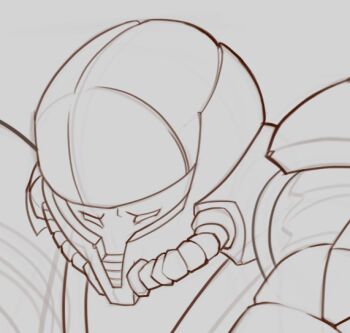 george_costanza meme metroid metroid_fusion nintendo power_suit_(metroid) sa-x samus_aran sketch splashbrush varia_suit