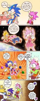 5koma aftersex aged_up amy_rose ass aura bare_hips bare_legs barefoot beard bed bed_sheet bird blanket blue_fur blue_hair boots bracelet carrying chaos_emerald child chili_dog comic completely_nude computer desk dirty doctor dorefatum duck eating english_text facial_hair father_and_son feathers feet floating flying gem gloves gold_fur gold_hair green_eyes green_gemstone green_shirt grin hairband hedgehog highres husband_and_wife inminent_sex jewelry juice lab_coat legs levitation naughty_face nervous nightgown nude orange_juice orange_skirt pants pillow pink_fur pink_hair pink_nightgown planet pregnant purple_fur purple_hair red_eyes sega shirt shocked_pupils sitting skirt smile sonic_(series) sonic_the_hedgehog space speech_bubble spiked_hair star_(sky) super_amy super_sonic surprised tail tight_clothes tight_pants transformation yellow_feathers