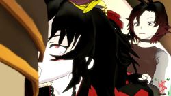 1girl 2futa 3d animated anus ass black_hair blonde_hair clothed_sex cum cum_in_mouth doggystyle fellatio fellatio_hold from_below from_side full-package_futanari futa_with_female futanari grey_eyes hand_on_another&#039;s_head highres holding_detached_head incest indoors interior irrumatio long_hair mother_and_daughter multicolored_hair multiple_futa oral penis pink_eyes purple_eyes pussy rape rape_face raven_branwen red_eyes ruby_rose rwby sex sex_from_behind sfmslayer short_hair sound spitroast tearing_up tears testicles testicles_deep uncensored vaginal video yang_xiao_long