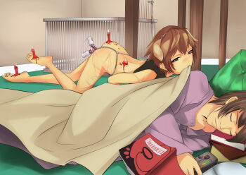 2boys afterimage age_difference all_fours anal anal_beads anal_object_insertion animal_ears bare_legs barefoot bdsm black_hair black_shirt blanket book brown_eyes brown_hair cage candle chain closed_eyes clothed_male_nude_male controller covering_with_blanket crop_top cushion dog_ears fake_animal_ears fire flaccid full_body hakuyagen_(yoronbi) head_rest highres holding holding_blanket holding_remote_control indoors iron_bars light_blush long_sleeves male_focus male_penetrated motion_lines mouth_hold multiple_boys navel nude object_insertion on_floor onii-shota open_book original pet_play purple_shirt remote_control remote_control_vibrator sex_toy shirt short_hair shota sidelocks slave sleeping soles translated variant_set vibrator wax_play whip_marks wireless_sex_toy_controller yaoi