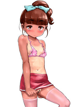 1girl absurdres bikini blush censored flat_chest highres idol loli model original sasahara_yuuki swimsuit tagme tan tanline
