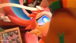 1boy 1girl 3d animated bestiality blurry close-up cum cum_in_mouth depth_of_field fellatio furry furry_female furry_with_non-furry gen_6_pokemon heart heart-shaped_pupils heart_pupil hetero interspecies irrumatio merengue_z moaning nintendo nude oral penis pokemon pokephilia size_comparison sound sylveon symbol-shaped_pupils tagme uncensored video volume_warning