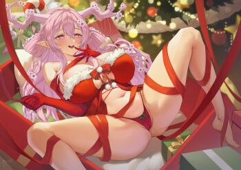 0kawairi absurdres blossum_(vtuber) christmas commentary english_commentary highres indie_virtual_youtuber tagme