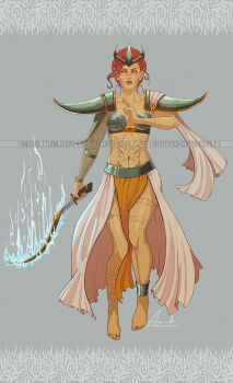Rule 34 | 1girl, almalexia, anesvalt art, arm tattoo, armor, barefoot, blue fire, boobplate, breastplate, cape, colored skin, crown, energy, facial tattoo, fire, floating, full body, gesture, green armor, grey background, holding, holding sword, holding weapon, hopefires (sword), jewelry, leg tattoo, levitation, looking at viewer, midriff, orange loincloth, red hair, shoulder armor, signature, solo, stomach tattoo, sword, tattoo, the elder scrolls, the elder scrolls iii: morrowind, toe ring, waist cape, watermark, weapon, web address, white cape, yellow eyes, yellow skin