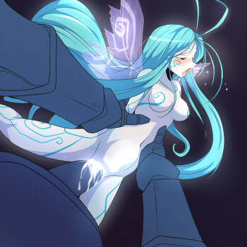 ahoge armor blue_hair blue_skin blush breasts clam_curry closed_eyes collar colored_skin fairy highres knight machine mini_person minigirl monster monster_girl navel nude penis rape restrained sex size_difference source_request stomach_bulge tagme tears uncensored vaginal white_skin