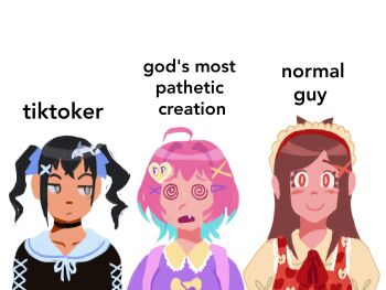 Rule 34 | #unicus (idolmaster), @ @, black hair, blue hair, blush, brown hair, closed mouth, clownplushie, commentary, english commentary, english text, fang, grey eyes, hair ornament, heart, heart hair ornament, highres, idolmaster, idolmaster cinderella girls, long hair, looking at viewer, multicolored hair, open mouth, pink hair, red eyes, short hair, simple background, smile, sunazuka akira, tsujino akari, twintails, two-tone hair, upper body, white background, x hair ornament, yumemi riamu