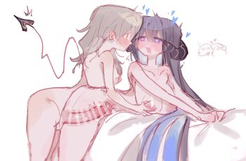 2girls bar_censor black_hair blush breasts censored colored_inner_hair commentary completely_nude constance_(honkai:_star_rail) deep_penetration demon_horns demon_tail english_commentary futa_with_female futanari grabbing_another&#039;s_breast grey_hair groping hashtag-only_commentary heart heart-shaped_pupils highres honkai:_star_rail honkai_(series) horns large_breasts long_hair multicolored_hair multiple_girls nude penis sex sex_from_behind stelle_(honkai:_star_rail) symbol-shaped_pupils tail trailblazer_(honkai:_star_rail) umialterego veins veiny_penis very_long_hair