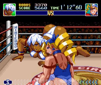 Rule 34 | 2girls, ass, bandana, blonde hair, blue eyes, boxing gloves, boxing ring, bra, bracelet, breasts, capcom, cleavage, crossover, dark-skinned female, dark skin, earrings, elena (street fighter), highres, jewelry, justice gakuen, kneeling, leotard, multiple girls, nakamanga, nakamangahikari, parody, street fighter, super punch-out!!, thong, tiffany lords, underwear, white hair