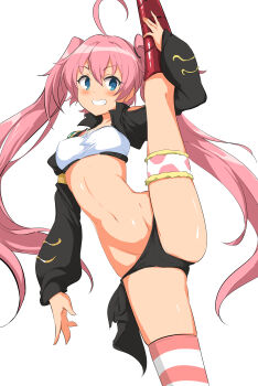 absurdres black_panties clothing_cutout highres loli milim_nava navel non-web_source panties pink_hair stomach_cutout twintails underwear wide_hips