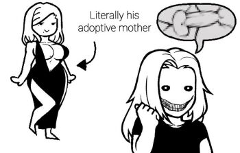 1boy 1girl adopted_son adoptive_mother adoptive_parent_and_adoptive_child animated breasts censored cleavage dress english_text grin ictus large_breasts long_hair meme mole mole_on_breast mole_under_eye mole_under_mouth navel penis smile step-incest tagme testicles vaginal video
