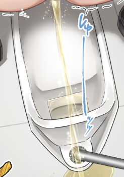 1girl commentary_request minami_(minami_omo) original paid_reward_available pee peeing solo squat_toilet toilet toilet_use trembling