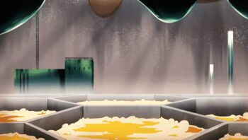 1girl alternate_body_fluid animated animated_gif bare_shoulders blonde_hair commentary_request crying dress honey honeycomb_(pattern) long_hair looking_at_viewer lowres nomura_kitan orange_eyes original parted_lips solo splashing very_long_hair white_dress