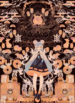 Rule 34 | 1girl, absurdres, animal ears, black dress, black shoes, boku (isizakitakasi), dress, fire, highres, long sleeves, maneki-neko, mouse (animal), mouse ears, mouse girl, mouse tail, nazrin, orange eyes, orange socks, shippou (pattern), shoes, socks, solo, tail, touhou