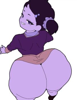 1girl animated apoleoni ass ass_focus ass_shake becky_blackbell bouncing_ass brown_hair female_focus highres huge_ass kyojiri_loli loli solo spy_x_family tagme twerking video white_background