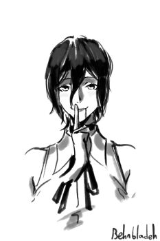 Rule 34 | 1girl, absurdres, behnbladeh, black choker, black ribbon, chainsaw man, choker, greyscale, hair between eyes, hair bun, highres, long hair between eyes, monochrome, neck ribbon, non-web source, reze (chainsaw man), ribbon, shirt, single hair bun, sleeveless, sleeveless shirt, smile, white background