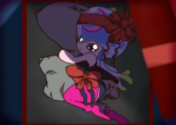 Rule 34 | absurdres, ass, black eyes, dan de lion, digimon, digimon (creature), gift, higashimitarai kiyoshiro, highres, jellyfish girl, jellymon, looking at viewer, monster girl, pointy ears, pov, tentacle hair, tentacles