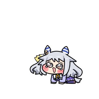 1girl all_fours animal_ears brown_eyes chibi crying crying_with_eyes_open ear_covers ehuda3000 grey_hair hishi_miracle_(umamusume) horse_ears horse_girl long_sleeves meme pleading_eyes purple_serafuku school_uniform serafuku simple_background solo speakiposting_(meme) tearing_up tears tracen_school_uniform umamusume wavy_eyes white_background