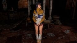 1girl 3d absurdres animated audible_music black_hair clothes_lift earphones glasses_on_head hair_bun highres leg_warmers li-fen shirt_lift shoes shorts skirt sneakers sound street_fighter street_fighter_6 tagme video virt-a-mate