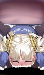 1boy 1girl :>= after_fellatio animated artist_name assertive_female bar_censor belly black_pantyhose blonde_hair blue_shirt blue_skirt blush bow breasts capcom capcom_fighting_jam censored cheek_bulge closed_eyes cum cum_in_mouth cum_inflation cum_on_body cum_on_tongue cum_string deepthroat dot_nose ejaculation eyebrows facial fellatio frilled_skirt frills from_above full_body gloves half-closed_eyes hands_on_another's_stomach heart heart-shaped_pupils hetero highres inflation inflation_from_oral ingrid_(capcom) large_penis leaning_forward long_hair long_sleeves looking_at_viewer looking_up medium_breasts mizumizuni naughty_face nose_blush open_mouth oral pantyhose penis penis_on_face penis_worship pov pov_crotch red_eyes saliva school_uniform shirt sitting skirt solo_focus sound sweat symbol-shaped_pupils tagme tears third-party_edit tongue tongue_out two-tone_skirt veins veiny_penis video wariza white_bow white_gloves white_skirt