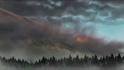 animated anime_screenshot earthquake eruption highres smoke sound taiyou_no_mokushiroku video volcano