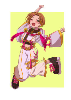 Rule 34 | 1girl, full body, highres, idolmaster, idolmaster cinderella girls, one eye closed, open mouth, ryuzaki kaoru, solo, toya 0321