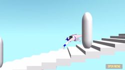 1girl 3d animated blue_hair falling go!_go!_gris! gris_(go!_go!_gris!) panties stairs tagme underwear video what