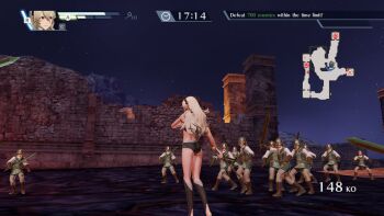 1girl 3d armor armpits ass back bare_shoulders barefoot battle black_hairband bra breasts broken_armor building castle cleavage collarbone female_corrin_(fire_emblem) exhibitionism feet fighting_pose fighting_stance fingernails fire_emblem fire_emblem_fates fire_emblem_warriors from_behind full_body gameplay_mechanics hair_ornament hairband holding holding_sword holding_weapon imminent_fight intelligent_systems legs legs_together long_hair midriff multicolored_underwear multiple_boys nails navel neck night night_sky nintendo official_underwear outdoors pale_skin panties pointy_ears public_indecency red_eyes ruins silver_hair sky soles standing star_(sky) starry_sky sword thighs toes underwear underwear_only weapon yato_(fire_emblem)