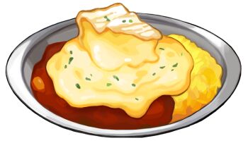 artist_request cheese curry curry_rice food food_focus game_cg garnish nintendo no_humans official_art plate pokemon pokemon_swsh rice third-party_source transparent_background