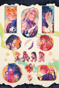 3girls 6+boys adjusting_eyewear aerith_gainsborough animal animal_on_shoulder armor assault_lily bald bare_shoulders barret_wallace beard black_bra black_feathers black_gloves black_hair black_jacket black_shirt black_skirt blonde_hair blue_jacket blue_pants blue_shirt boots bra braid braided_ponytail breasts brown_boots brown_hair brown_vest buster_sword cait_sith_(final_fantasy) cat cat_on_shoulder choker cid_highwind cloak closed_eyes cloud_strife collared_shirt commentary cropped_jacket crown dark-skinned_male dark_skin dress earrings english_commentary facial_hair facial_mark feathers final_fantasy final_fantasy_vii fingerless_gloves flower flower_choker gloves goatee goggles goggles_on_head green_shirt grey_hair hair_between_eyes hair_ribbon hair_tie headband highres holding holding_baton holding_megaphone holding_staff holding_sword holding_weapon jacket jewelry light_smile long_dress long_hair low-tied_long_hair low_ponytail medium_breasts megaphone meteor mini_crown miniskirt multiple_boys multiple_girls one_eye_closed orange_gloves over_shoulder pants parted_bangs parted_lips pauldrons pink_dress pink_ribbon ponytail red_boots red_cloak red_eyes red_gloves red_headband red_jacket red_xiii reno_(ff7) ribbon rude_(ff7) say0ran sephiroth shirt short_hair short_hair_with_long_locks shoulder_armor single_bare_shoulder single_braid single_earring skirt sleeveless sleeveless_turtleneck smoking spiked_hair sports_bra staff sunglasses suspenders sword tifa_lockhart turtleneck underwear v very_short_hair vest vincent_valentine weapon weapon_over_shoulder white_feathers white_flower white_shirt yellow_flower yuffie_kisaragi zack_fair