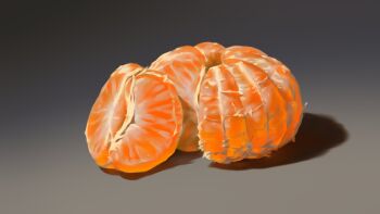 commentary_request food food_focus fruit highres naoya_ohtani no_humans orange_(fruit) orange_slice original shadow still_life subsurface_scattering