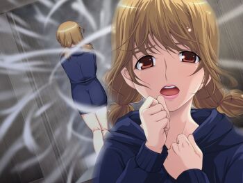 1girl abe_ryouko_(kankin_koukan) eroge_honpo game_cg jacket kankin_koukan snow