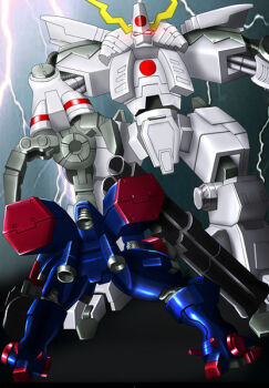 arm_cannon armor command_&amp;_conquer command_&amp;_conquer:_red_alert command_&amp;_conquer:_red_alert_3 crossover duel electricity fromsoftware helmet japan japanese_armor japanese_flag kabuto_(helmet) king_oni lightning m1_bazooka mecha metal_wolf metal_wolf_chaos no_humans robot rocket_launcher science_fiction size_difference weapon