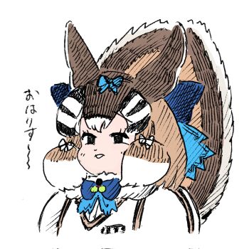 Rule 34 | 1girl, chipmunk costume, chipmunk ears, chipmunk girl, highres, irukanooishasan, kemono friends, kemono friends v project, looking at viewer, siberian chipmunk (kemono friends), simple background, solo, virtual youtuber