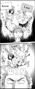 1girl 2boys angel devil doggystyle hetero m9nochrone multiple_boys osatou sex sex_from_behind