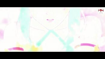 1girl animated animated_gif blue_hair blush breasts collarbone elbow_gloves female_masturbation girl_(anime_expo) gloves implied_masturbation kami-sama_(girl) masturbation moaning navel nightgown panties ribbon solo thighhighs underwear