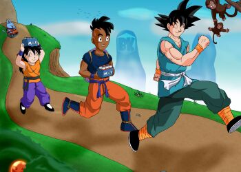 delivery dragon_ball_(object) master_and_pupil milk monkey neko_majin pan_(dragon_ball) son_goku tagme uub