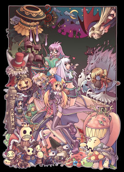 Rule 34 | 2000s (style), 3boys, 6+girls, :3, alice (ragnarok online), angeling, antlers, apple, axe, bad id, bathory, black border, black capelet, black gloves, black jacket, black panties, black pants, black shorts, black skirt, blonde hair, blue dress, blue hair, blue hat, book, border, bottle, bow, bow (music), bowtie, box, breasts, brown-framed eyewear, bug, capelet, chain, choco (ragnarok online), closed mouth, colored skin, commentary request, copyright notice, creature, crescent moon, cropped jacket, curly hair, dated commentary, demon, demon girl, demon wings, deviruchi, dress, drops (ragnarok online), egg, eggyra, elbow gloves, expressionless, fingerless gloves, food, fruit, full body, garter straps, gears, ghost, ghostring, gibbet, gift, gift box, glasses, gloves, goblin (ragnarok online), goblin leader, goblin mask, goggles, greatest general (ragnarok online), grey skin, grin, hat, holding, holding axe, holding book, holding bow (music), holding instrument, holding polearm, holding shield, holding staff, holding sword, holding violin, holding weapon, horns, horse, hunter (ragnarok online), instrument, jack-o'-lantern head, jacket, jakk (ragnarok online), jester cap, juliet sleeves, kobold (ragnarok online), korean commentary, living armor, long hair, long sleeves, looking at another, looking at viewer, looking to the side, maid, maid headdress, masked, mastering, medium breasts, midriff, miniskirt, monster, monster gogo, moon, multicolored hat, multiple boys, multiple girls, mushroom, myst case, navel, nightmare (ragnarok online), official art, open mouth, outside border, owl duke, panties, pants, phreeoni, poison spore, polearm, pom pom (clothes), poporing, potion, priest (ragnarok online), puffy sleeves, pumpkin head, purple dress, purple footwear, purple hair, purple thighhighs, ragnarok online, raydric, raydric archer, red bow, red bowtie, red hat, red shirt, red wings, rideword (ragnarok online), sage (ragnarok online), shield, shirt, shoes, short hair, short shorts, short sleeves, shorts, shorts under skirt, side slit, skirt, sleeper (ragnarok online), slime (creature), smile, smoke, spear, spore (ragnarok online), staff, succubus (ragnarok online), sword, thighhighs, time keeper (ragnarok online), totem, underwear, violin, vitata, weapon, whisper (ragnarok online), white dress, white hair, white jacket, wings, wizard (ragnarok online), yellow hat, yoyo (ragnarok online)