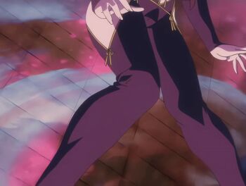 00s 1girl 2007 animated animated_gif anime_screenshot bare_shoulders bead_necklace beads bible_black bible_black_new_testament bouncing_breasts breasts detached_sleeves jewelry large_breasts lipstick long_sleeves makeup mature_female monk necklace nipples nun open_clothes purple_eyes red_hair religious revealing_clothes room scared shin_bible_black short_hair sitting smoke tagme takashiro_hiroko tight_clothes