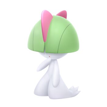 3d absurdres artist_request covered_eyes full_body gen_3_pokemon highres nintendo official_art open_mouth pokemon pokemon_(creature) pokemon_focus pokemon_legends:_z-a ralts solo third-party_source transparent_background