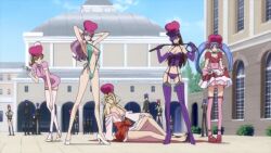 00s 6+boys 6+girls animated anime_screenshot aqua_one-piece_swimsuit armpits arms_behind_head arms_up ass audible_speech black_garter_belt black_hair black_jacket black_pants blonde_hair blue_eyes blue_hair blue_headwear boots bra breasts brown_eyes brown_hair butt_crack cleavage code_geass corset cosplay dominatrix dress elbow_gloves english_audio frilled_dress frills garter_belt garter_straps gloves grey_eyes grey_hair groin hand_on_own_knee hat headband high_heels jacket japanese_clothes jumping kimono large_breasts lelouch_vi_britannia lingerie long_hair long_sleeves lowleg lowleg_panties maid meeya_hillmick milly_ashford miniskirt multiple_boys multiple_girls navel needle no_bra nurse one-piece_swimsuit one_eye_closed open_clothes panties pants pink_dress pink_headwear ponytail purple_eyes purple_hair purple_panties purple_thighhighs red_dress red_eyes red_ribbon revealing_clothes ribbon sandals school_uniform shinozaki_sayoko side-tie_swimsuit sideboob sitting skirt slingshot_swimsuit small_breasts sound stomach strapless strapless_bra swimsuit tagme thigh_boots thighhighs thighs twintails underboob underwear video whip white_dress white_headband white_heels white_thighhighs