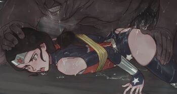 1boy 1girl after_rape aged_down ass bad_id bad_pixiv_id bare_shoulders bdsm black_hair blue_eyes blush bondage bound bound_arms clothed_sex cum cum_in_pussy cum_on_ass cum_on_body cum_on_clothes cum_pool dark-skinned_male dark_skin dc_comics detached_sleeves doggystyle drooling feason flat_chest hand_on_another&#039;s_head head_out_of_frame headpiece hetero knee_pads lasso lasso_of_truth leotard loli long_hair low_ponytail lying nose_blush on_stomach open_mouth ponytail rape restrained sex sex_from_behind size_difference star_(symbol) superhero_costume sweat tears teeth thighhighs tongue tongue_out top-down_bottom-up torn_clothes torn_leotard turtleneck very_long_hair wonder_woman wonder_woman_(series)