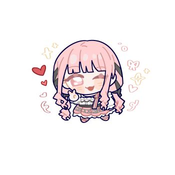 Rule 34 | 1girl, belt, black belt, black bow, black ribbon, blunt bangs, blush stickers, bow, bow choker, bowtie, buttons, center frills, chibi, chinese commentary, choker, commentary request, commission, eyelashes, eyes visible through hair, frilled shirt, frilled skirt, frilled sleeves, frills, hair bow, hair ribbon, happy, heart, highres, infinity nikki, long hair, long sidelocks, long skirt, long sleeves, low twintails, nikki (nikki), nikki (series), off-shoulder shirt, off shoulder, one eye closed, open mouth, perfect start (infinity nikki), pink bow, pink bowtie, pink choker, pink eyes, pink hair, pink shoes, pink skirt, pleated skirt, print skirt, puffy long sleeves, puffy sleeves, ribbon, shirt, shoes, sidelocks, single stripe, skirt, smile, socks, solo, sparkle, standing, striped bow, striped bowtie, striped clothes, transparent background, tress ribbon, twintails, v, very long hair, wavy hair, white shirt, white socks, yuebandenghun15746