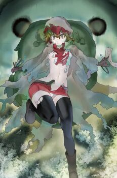 1girl absurdres backpack bag belt black_eyes black_socks black_thighhighs breasts brown_coat brown_gloves brown_hair brown_shoes cleaned closed_mouth coat colorized cover cover_page dungeon_ni_deai_wo_motomeru_no_wa_machigatteiru_darou_ka female_focus gloves highres holding_potion holding_tube hood hooded_coat legs liliruca_arde loli long_sleeves looking_at_viewer medium_hair midriff miniskirt navel no_bra novel_illustration official_art panties pedophile pencil_skirt red_skirt sexually_suggestive shoes skirt small_breasts socks solo solo_focus stomach test_tube thighhighs thighs third-party_edit tight_skirt torn_clothes torn_coat torn_legwear torn_thighhighs unbuckled underwear unworn_backpack unworn_bag upskirt white_panties yasuda_suzuhito zettai_ryouiki