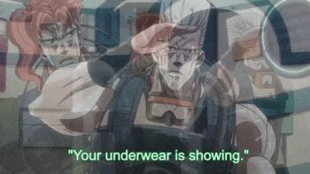 3boys animated animated_gif jean_pierre_polnareff jojo_no_kimyou_na_bouken joseph_joestar kakyoin_noriaki lowres male_focus multiple_boys stardust_crusaders