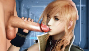 Rule 34 | clothed female nude male, final fantasy, final fantasy xiii, lightning, nude, penis, penis kissing, ratounador
